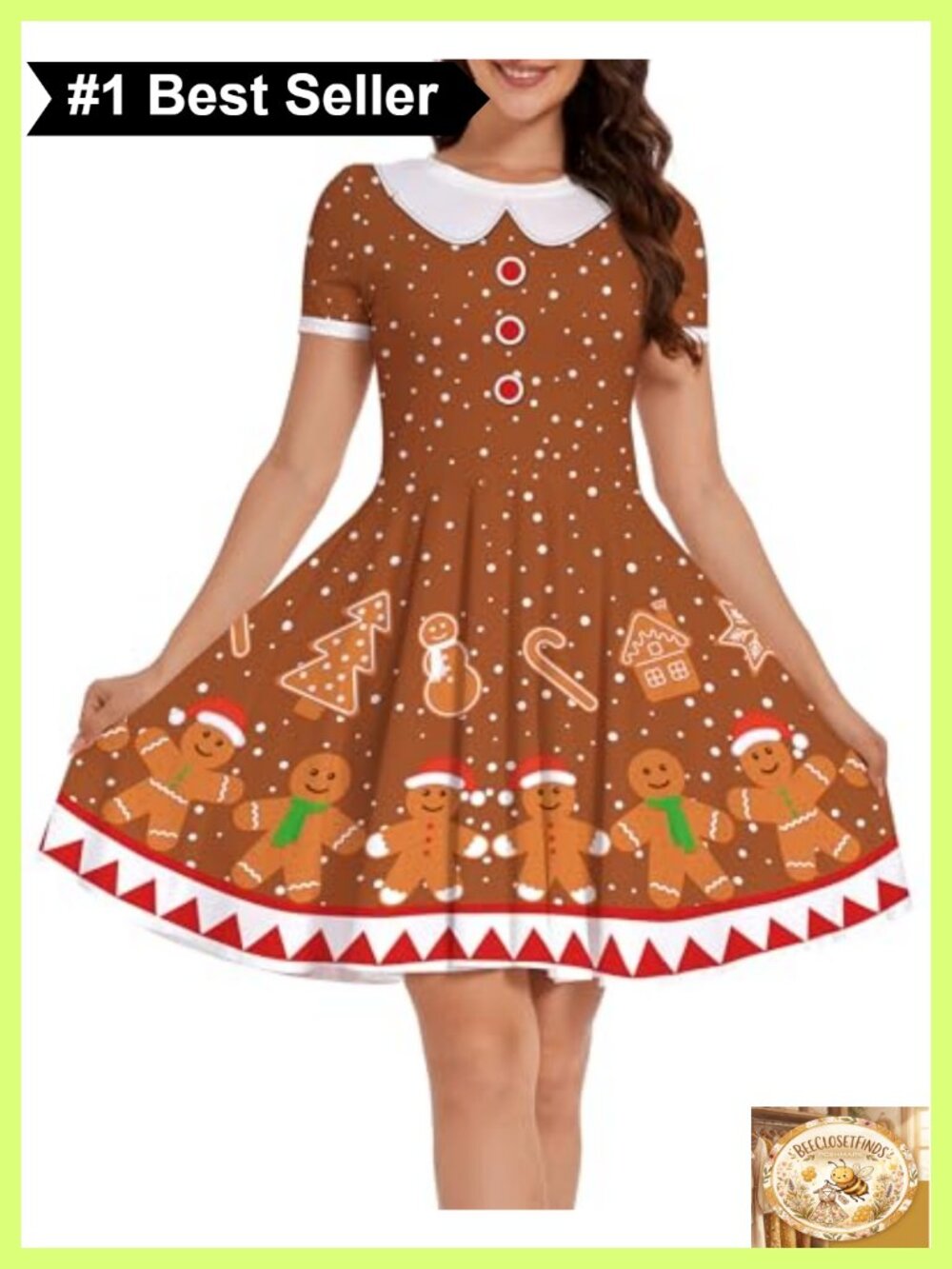Ugly Christmas Dress Womens Knee Length A-Line Polyester Spandex Holiday Party